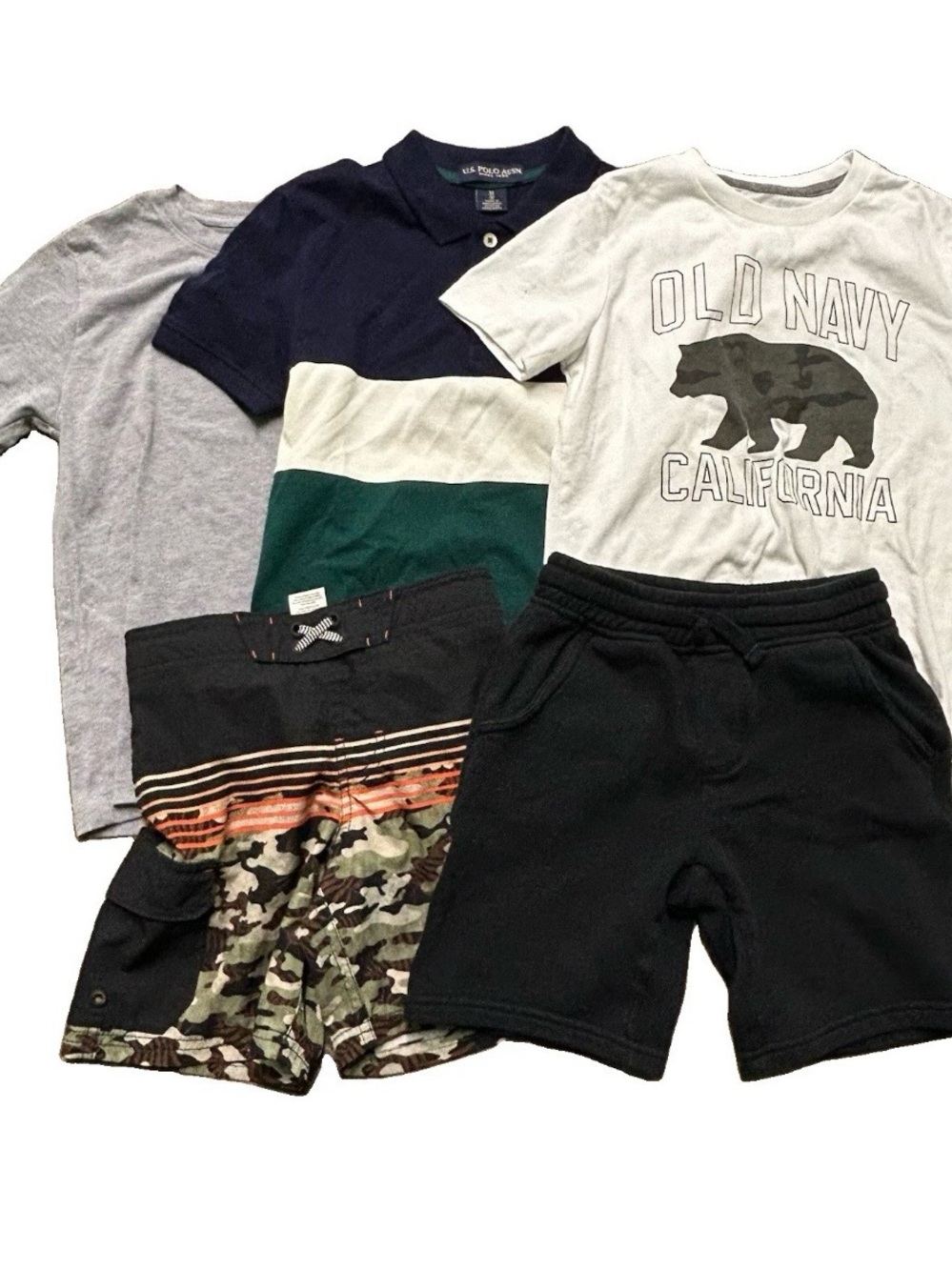 Boy’s Summer Golf Polo T Shirts Shorts Swim Trunks Size Medium (8)